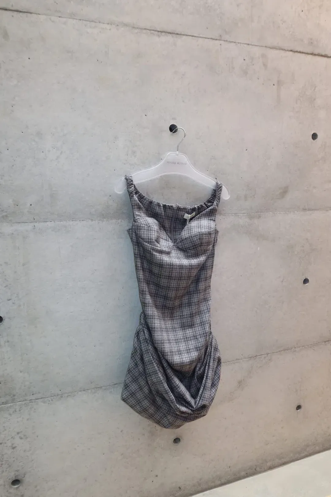Magda Butrym Ruched Off-Shoulder Wool Bustier Dress for rent on The Volte - main image