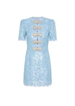 🩵 NEW - REBECCA VALLANCE x Nicky Hilton “Leyla” Short Sleeve Sequin Mini Dress – Size 8 AU 🩵– Light Blue for rent on The Volte - image 6