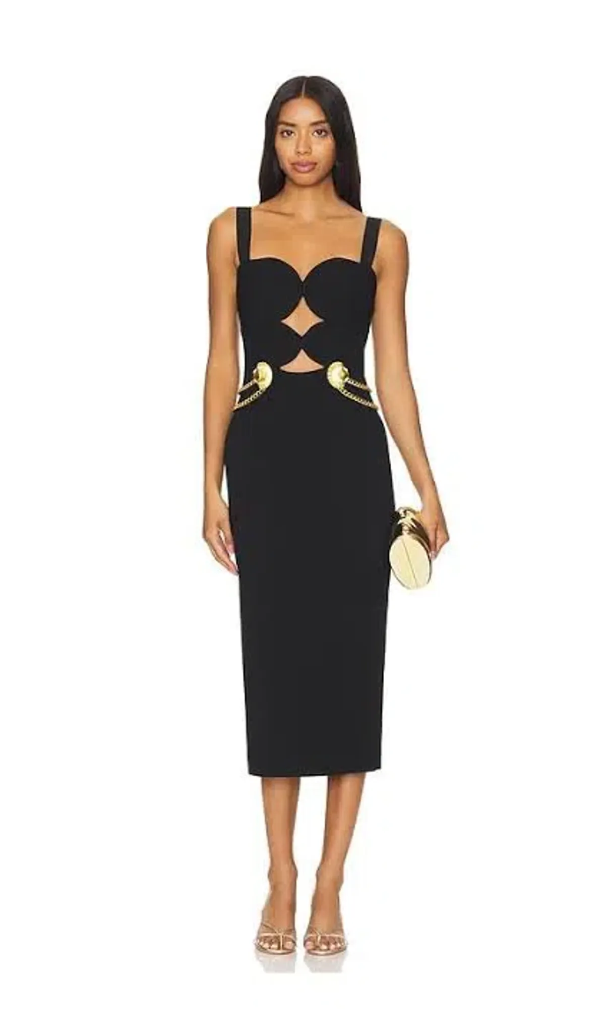 New REBECCA VALLANCE “Chelsea” Midi Dress – Size 8 AU – Black - Image 2