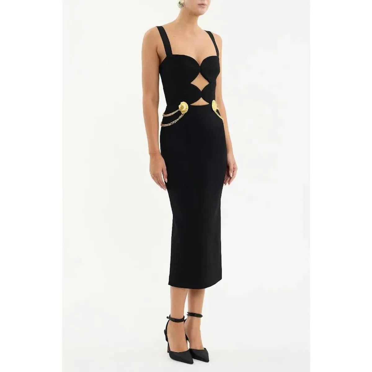 New REBECCA VALLANCE “Chelsea” Midi Dress – Size 8 AU – Black - Image 10