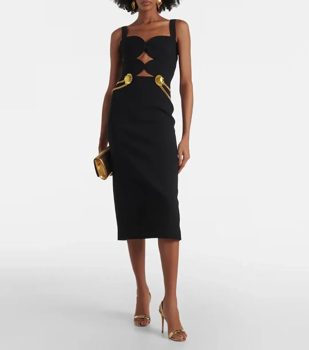 New REBECCA VALLANCE “Chelsea” Midi Dress – Size 8 AU – Black for rent on The Volte - main image
