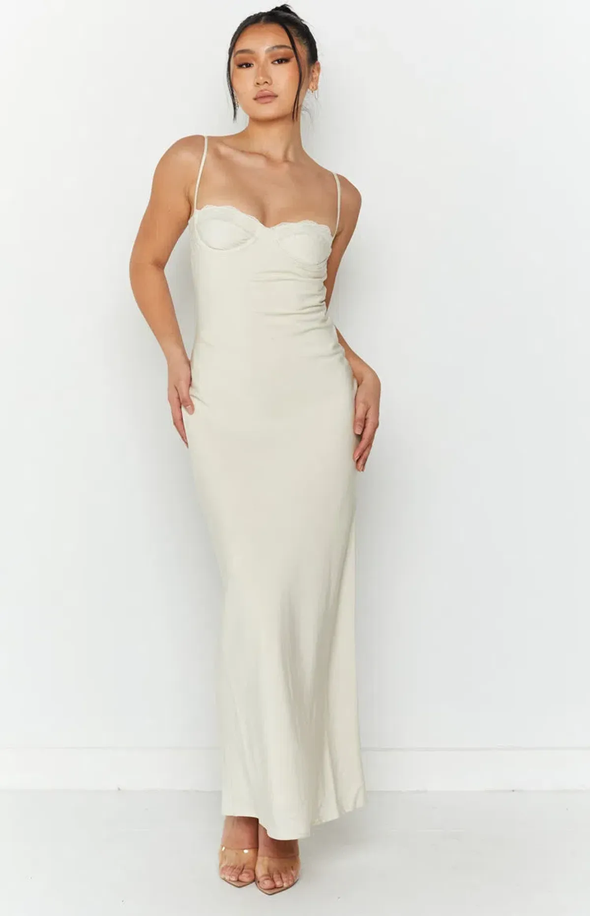 Beginning Boutique Mariana Cream Lace Bust Midi Dress - Image 3