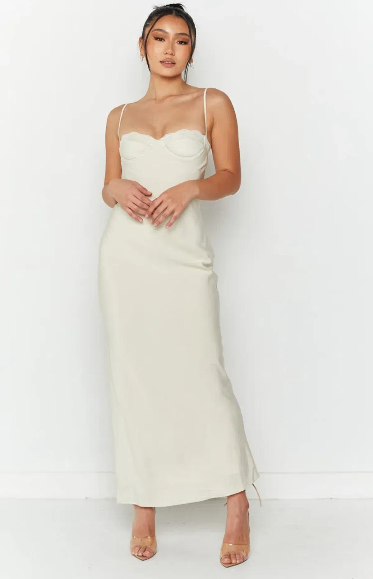 Beginning Boutique Mariana Cream Lace Bust Midi Dress - Image 2
