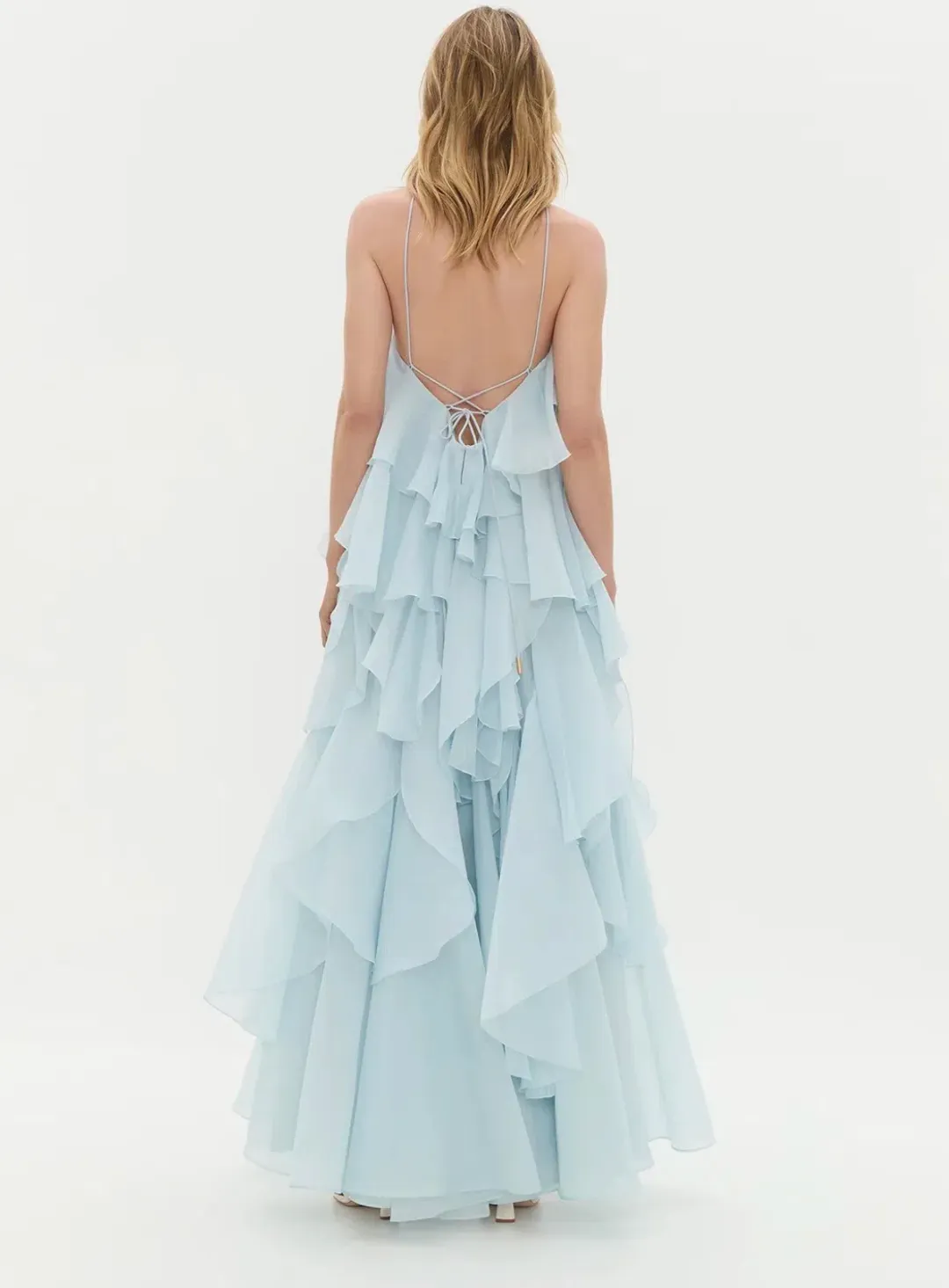 AJE Pandorea Layered Maxi Dress – Silver Blue- size 12 for rent on The Volte - main image