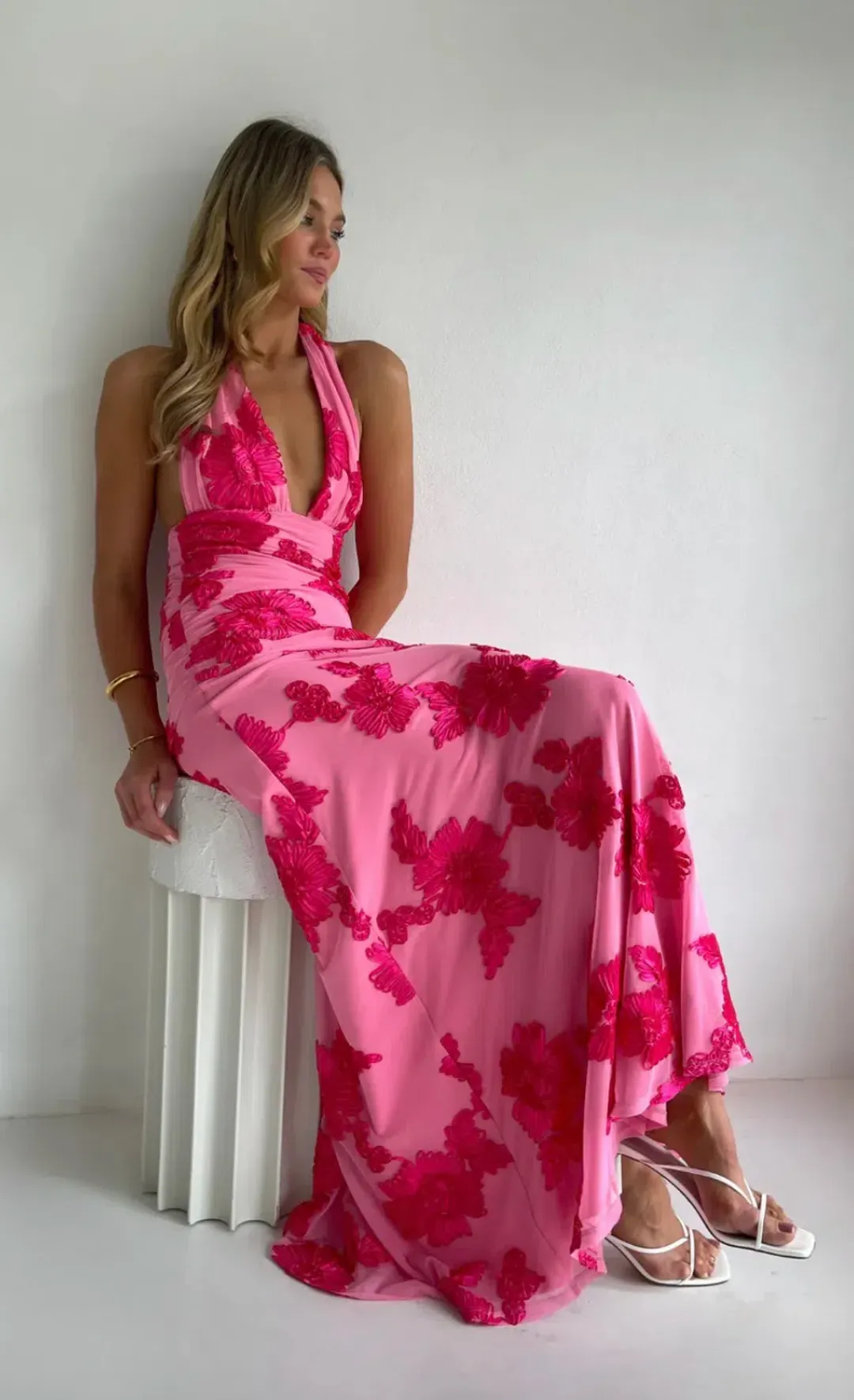 NEW ROMANTICS – BECCA MAXI DRESS – ROSA FLEUR- SIZE 10 for rent on The Volte - main image