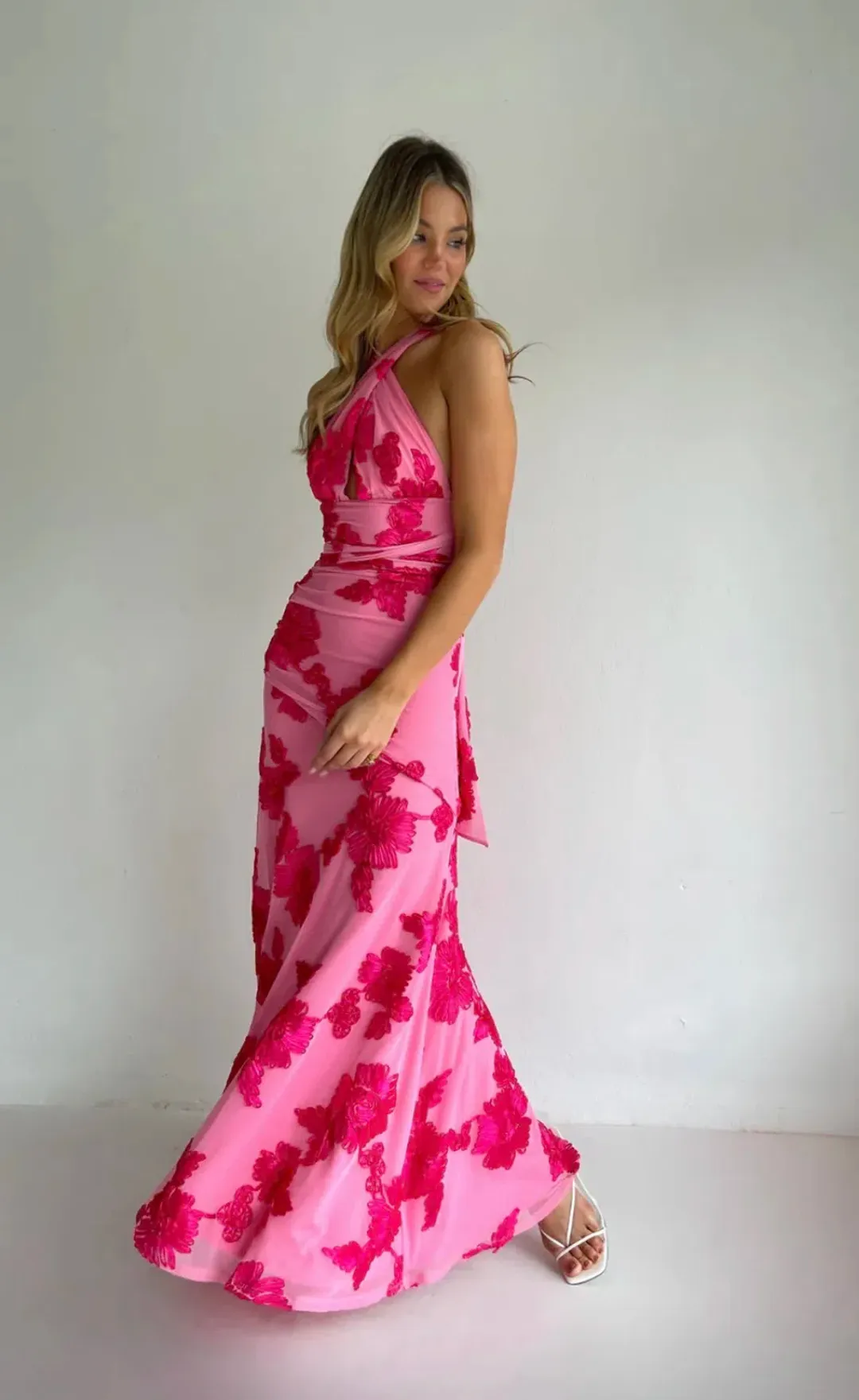 NEW ROMANTICS – BECCA MAXI DRESS – ROSA FLEUR- SIZE 10 for rent on The Volte - main image