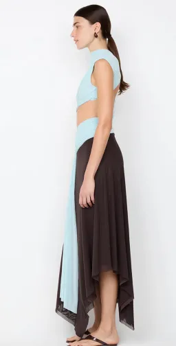 Bec & Bridge - Conni Asym Midi Dress – Arctic Blue / Dark Chocolate- Size 8 for rent on The Volte - image 6