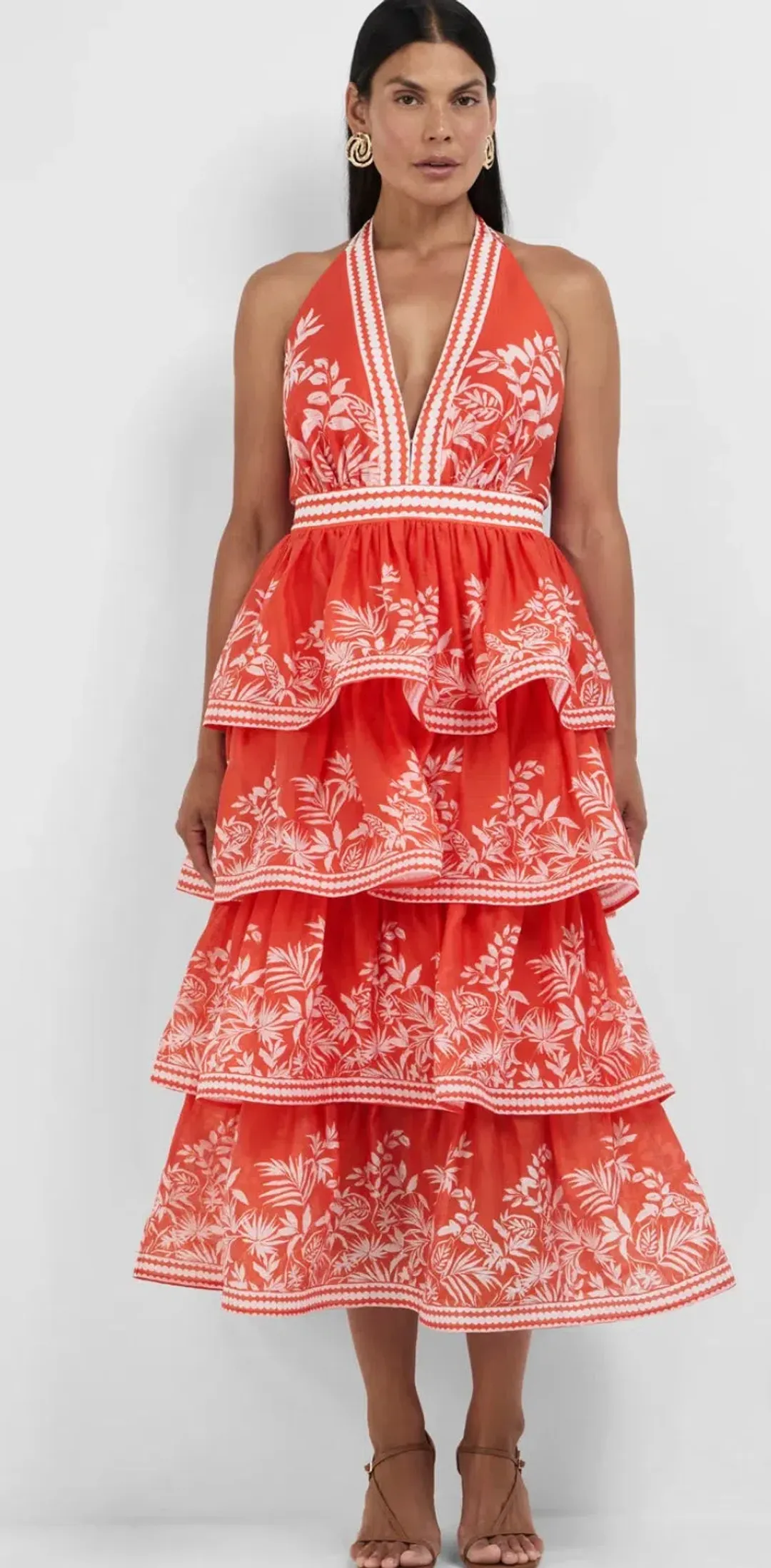 Sheike- Ravello Palm Dress- Red- Size 16 for rent on The Volte - main image