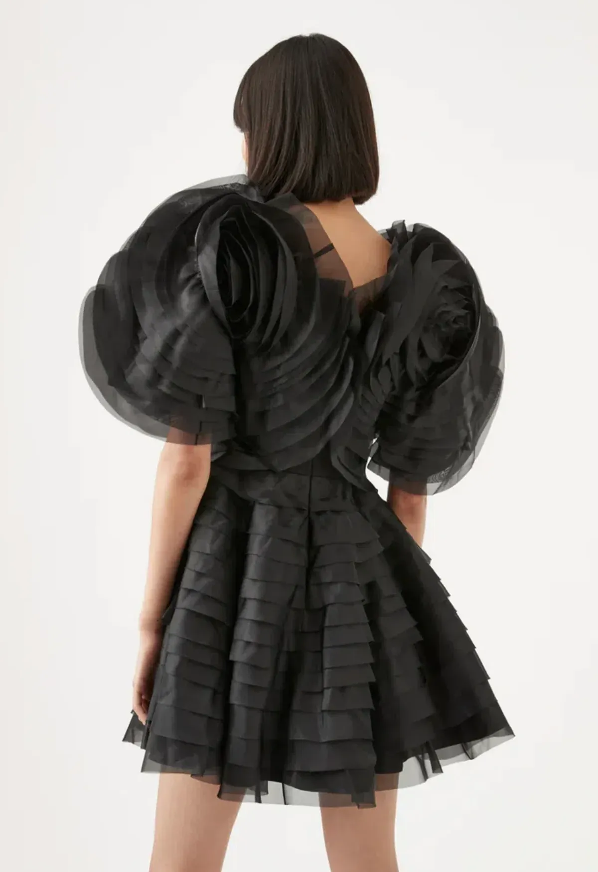 AJE Amour Ruffle Mini Dress- Black AU6 - Image 5