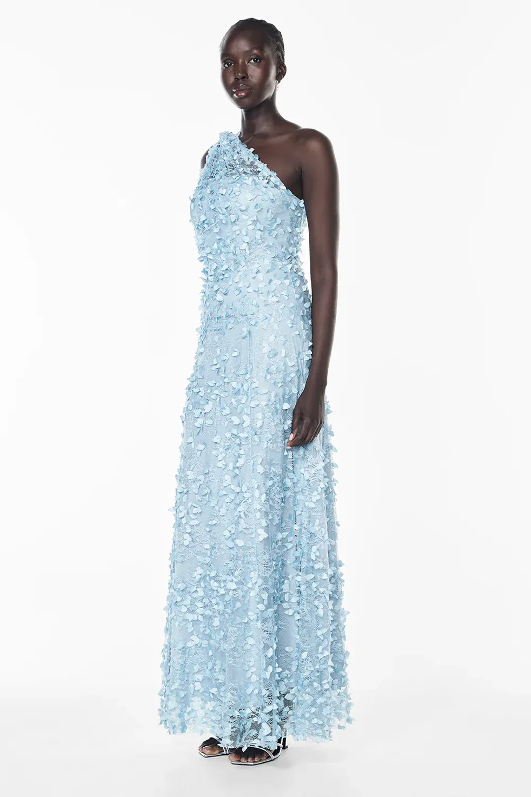 Manning Cartell Enchantment One Shoulder Dove Blue Dress size 6 for rent on The Volte - main image