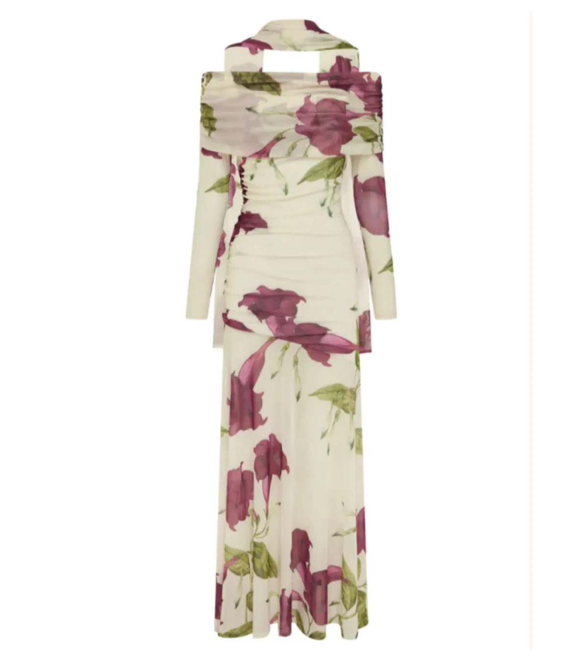By Nicola Belle Maxi Dress in Bordeaux Floral - Size M / AU 10 - Image 3