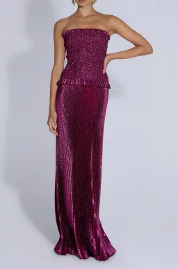 L’Idée Woman Maya Gown - Sangria Glitter for rent on The Volte - image 1