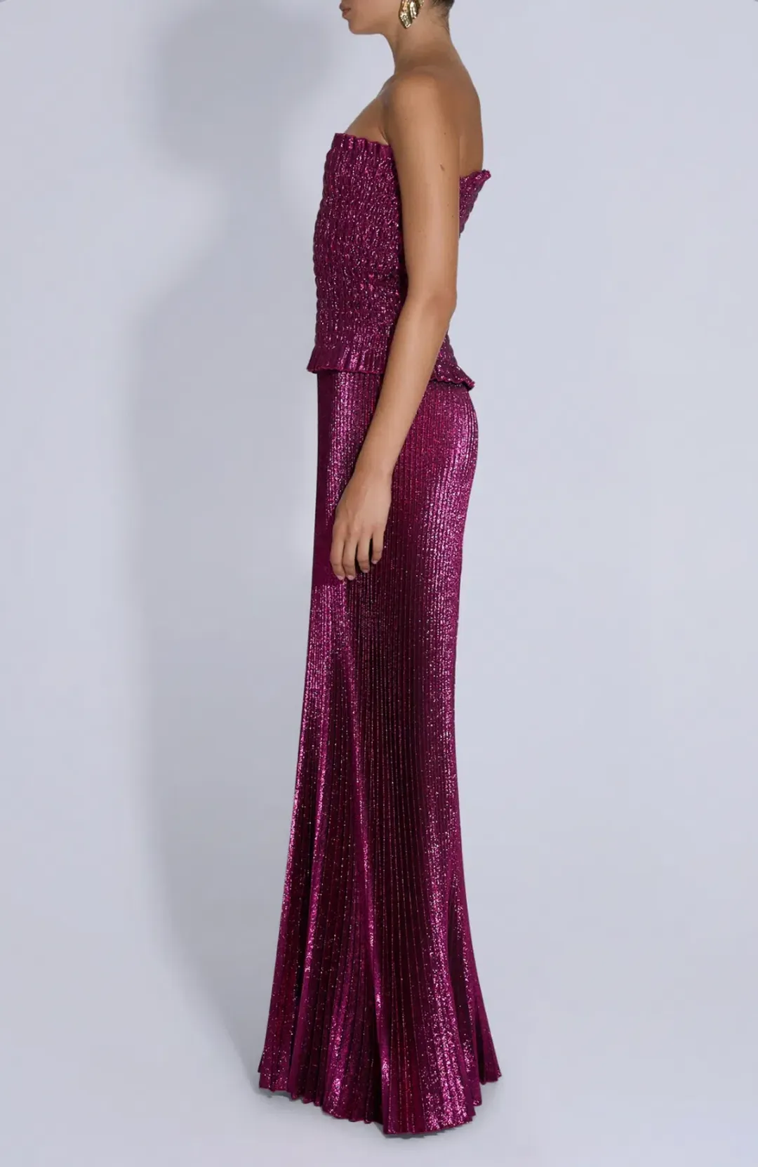 L’Idée Woman Maya Gown - Sangria Glitter for rent on The Volte - main image