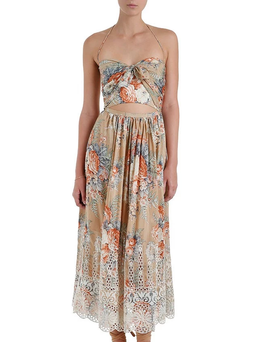 Zimmermann Anais Antique Tie Dress Nude Floral Size 8 for rent on The Volte - image 2
