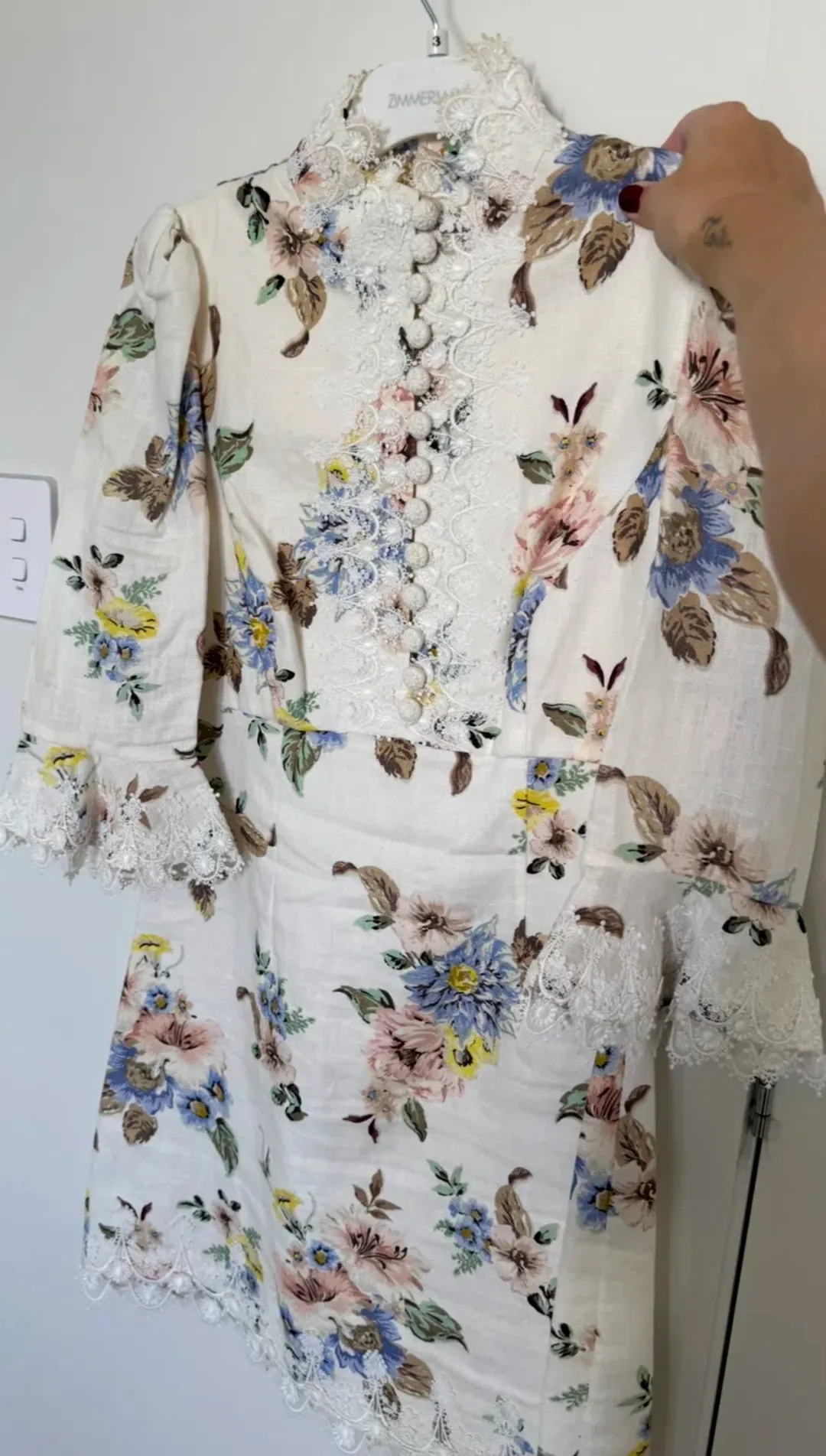 Zimmerman Appliqué Mini Dress for rent on The Volte - main image