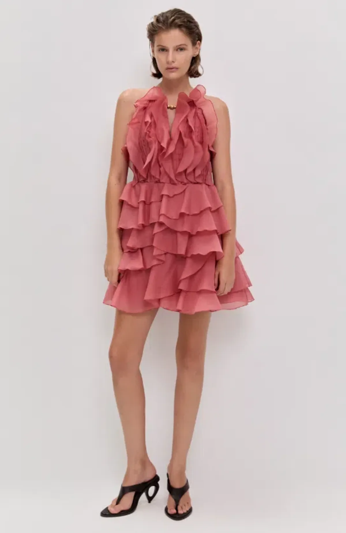AJE Cleo Mini Dress Spiced Coral Size 10 - Image 1