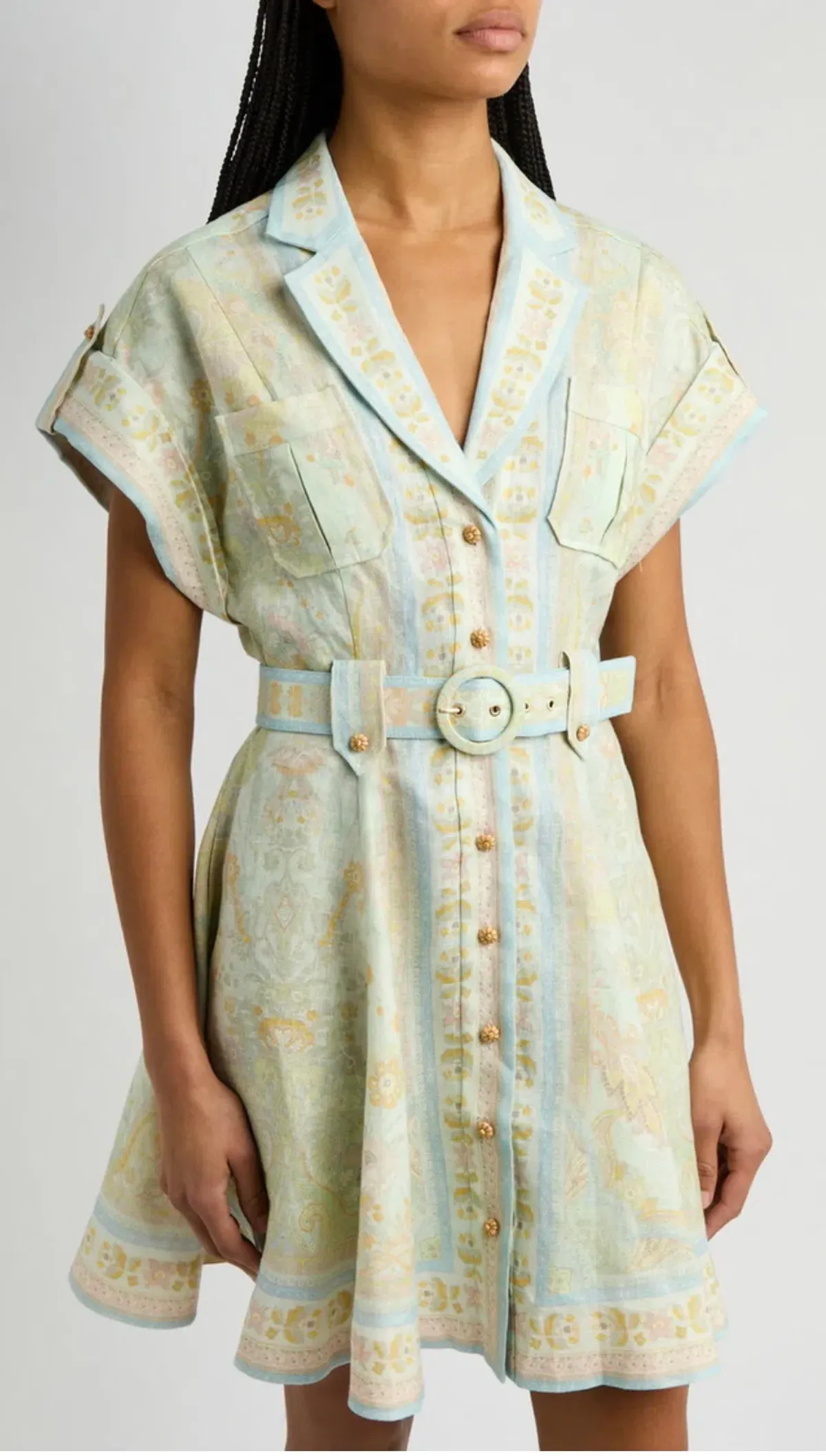 Zimmermann Acacia Mini Shirt Dress – Belted – Size 2 - Image 1