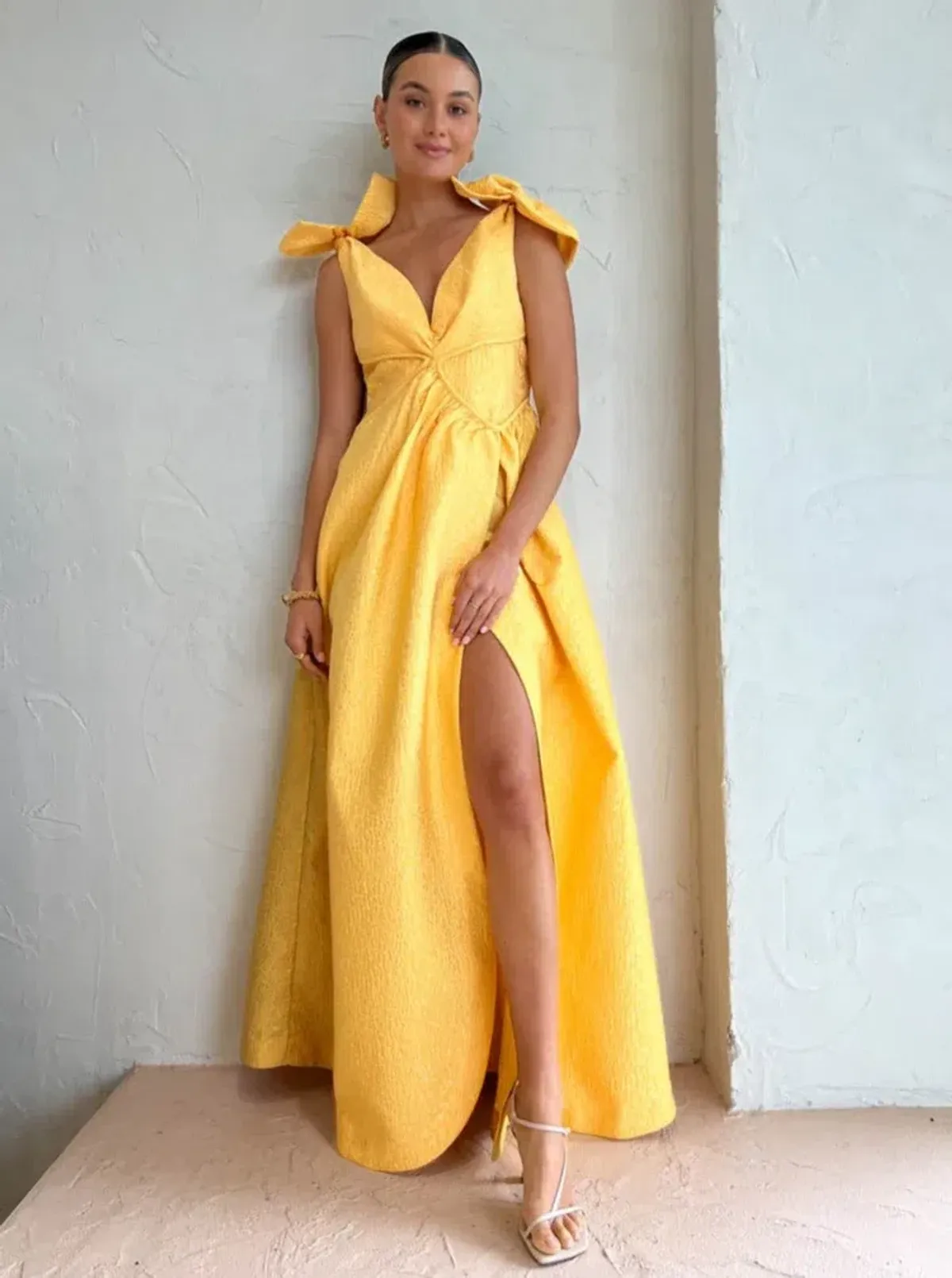 Rachel Gilbert Emiliano Gown in Lemondrop Size 8 - Image 1