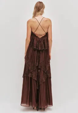 Aje Ophelia Gown Size 10 Chocolate Brown for rent on The Volte - image 4