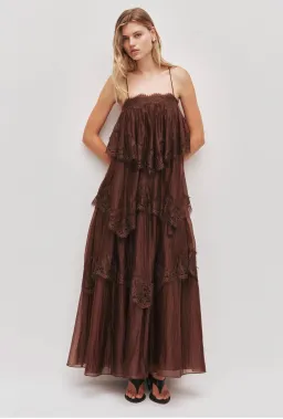 Aje Ophelia Gown Size 10 Chocolate Brown for rent on The Volte - image 1