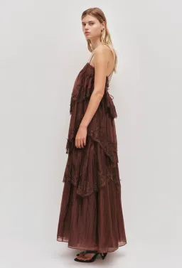 Aje Ophelia Gown Size 10 Chocolate Brown for rent on The Volte - image 3