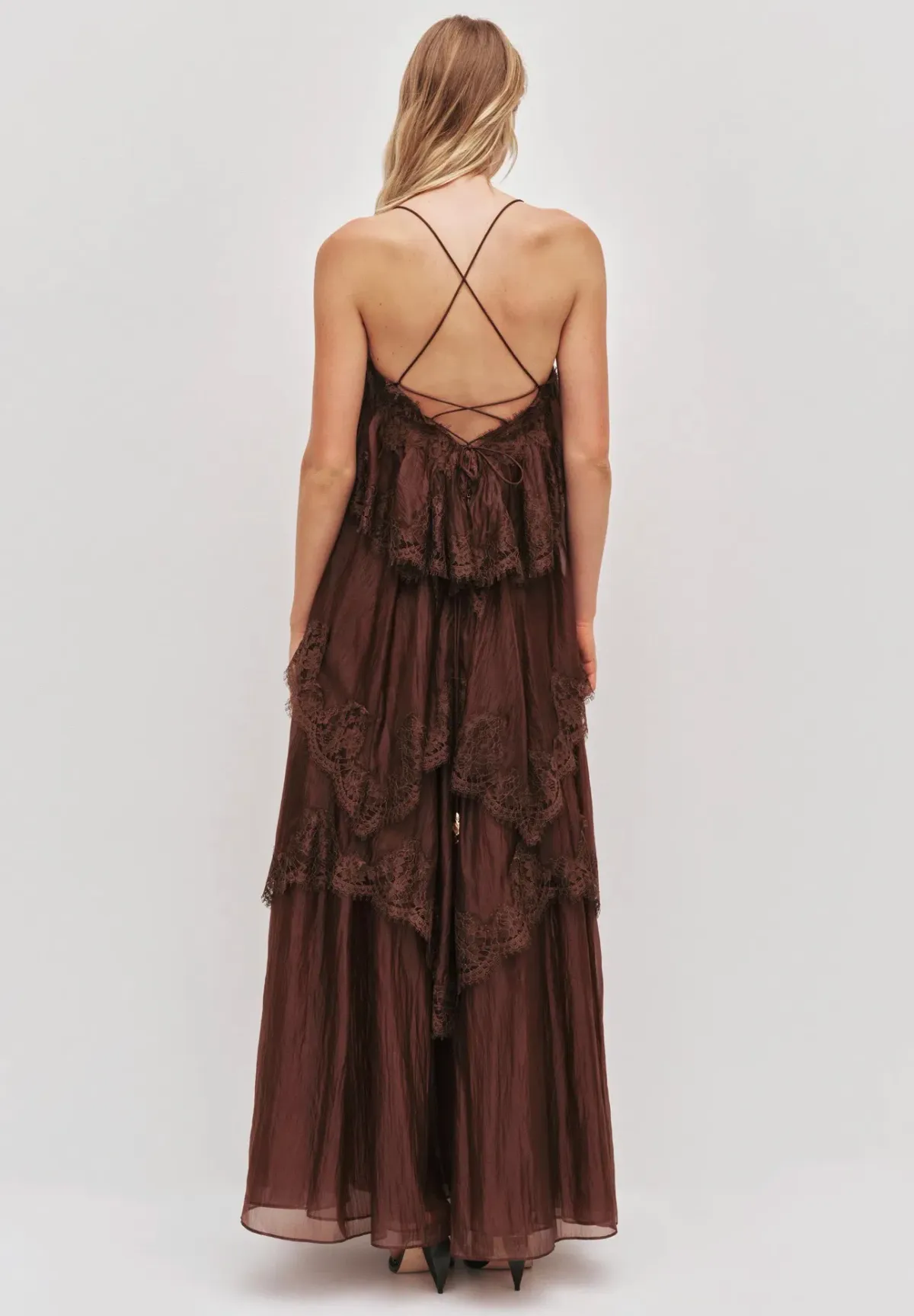 Aje Ophelia Gown size 14 Chocolate Brown - Image 4