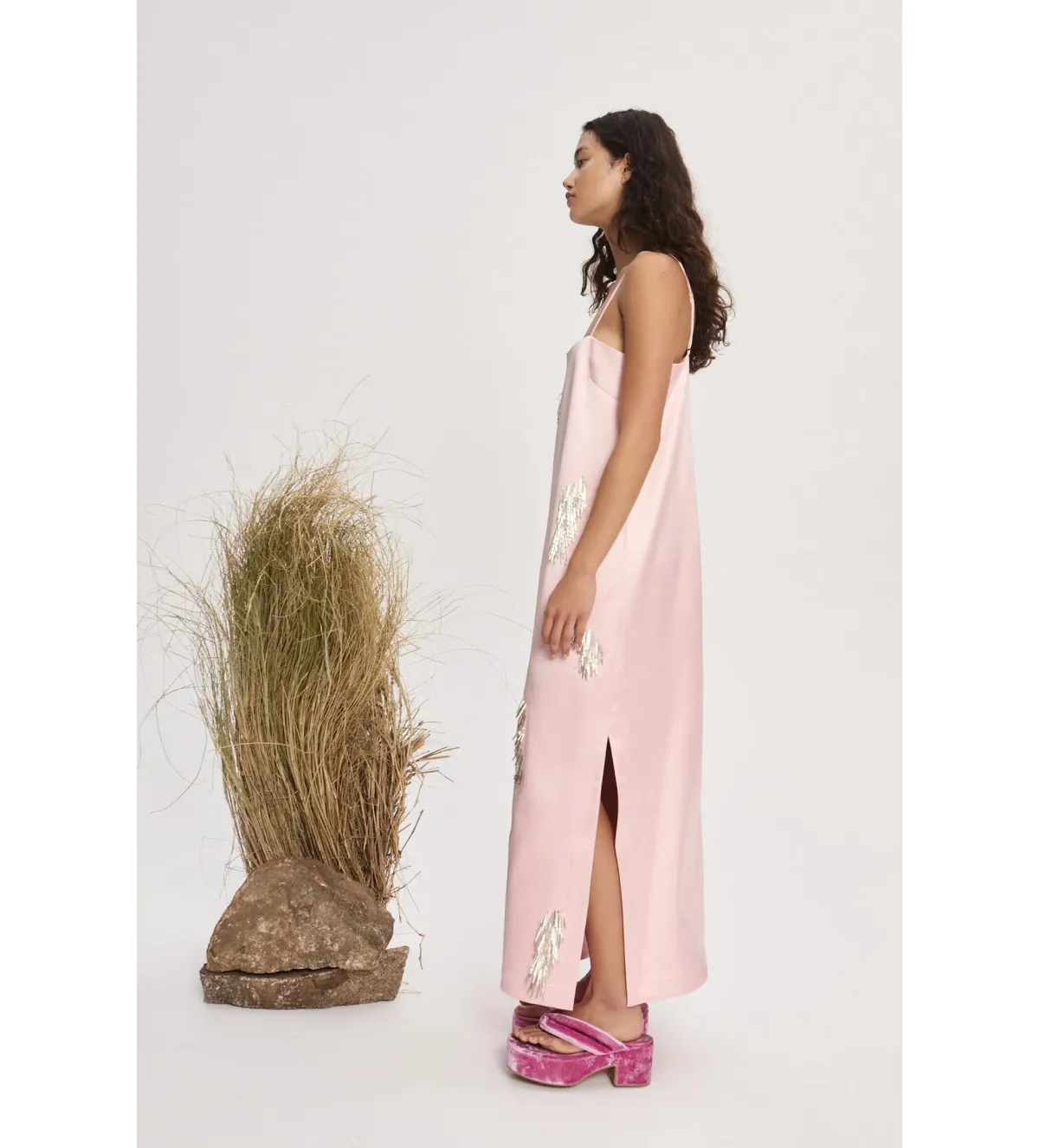 Alemais Cindy Embellished Slip Dress Pink Size AU 12 - Image 2