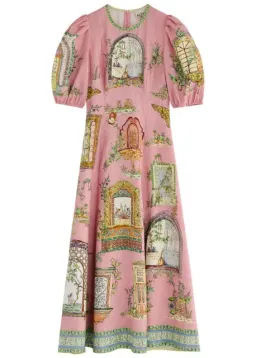 ALEMAIS Monte Midi Dress Pink Print Size 8 AU for rent on The Volte - image 6