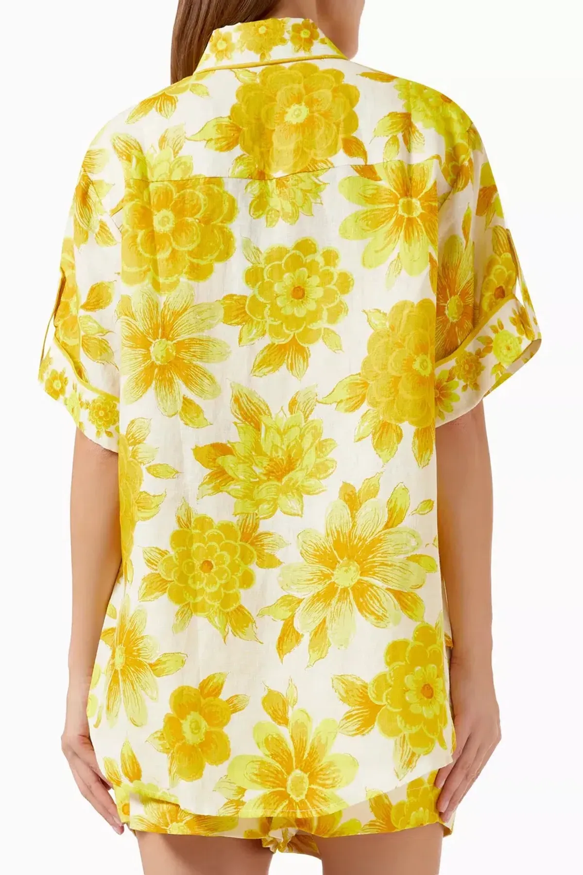 Alemais Sonny Oversized Shirt and Shorts Set Floral Lemon Size 8 - Image 8