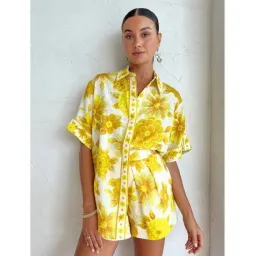 Alemais Sonny Oversized Shirt and Shorts Set Floral Lemon Size 8 for rent on The Volte - image 4