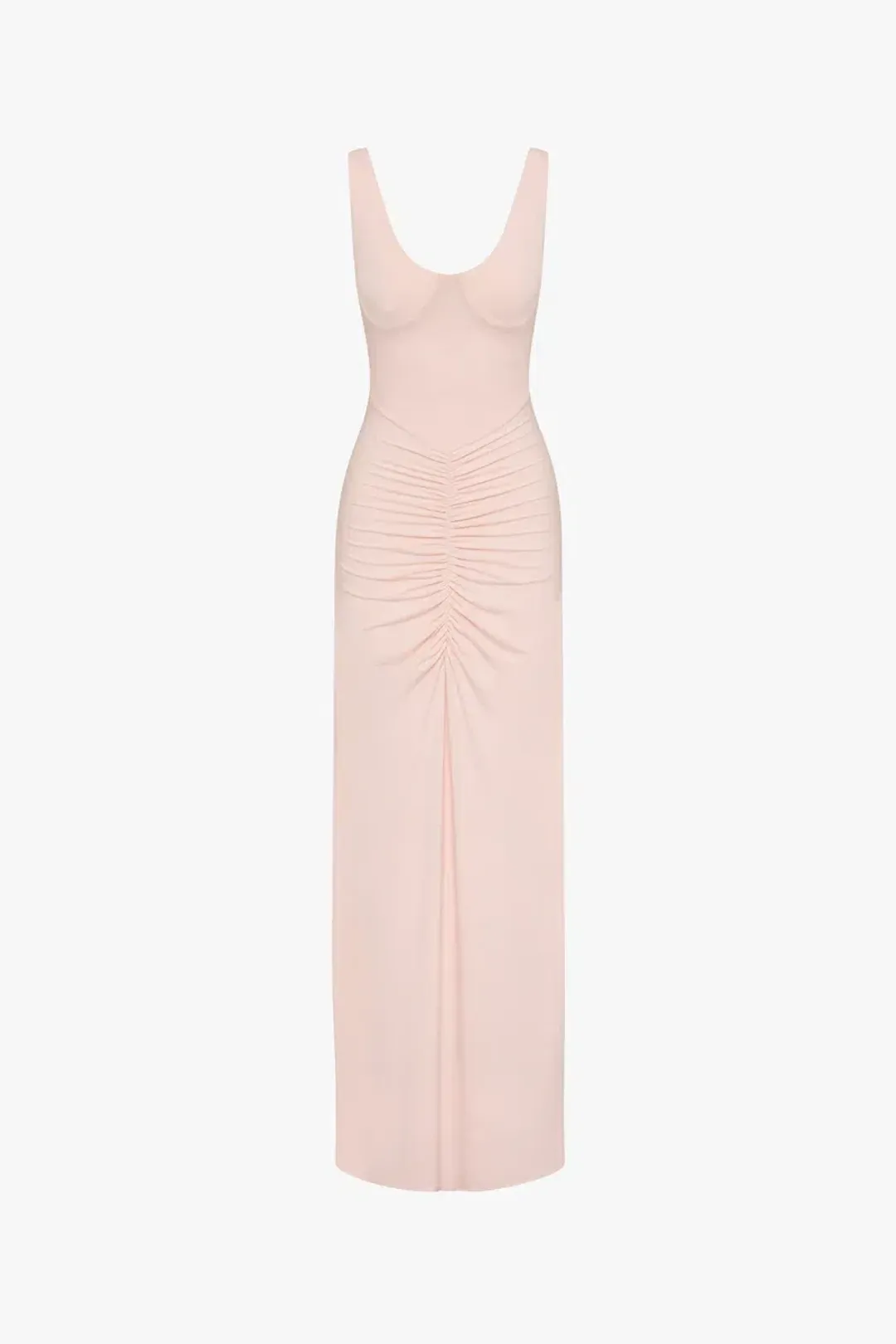 New MISHA "The Gisele" Jersey Dress in Dusty Pink, - Size 8 AU / S - Mesh Maxi Gown for rent on The Volte - main image