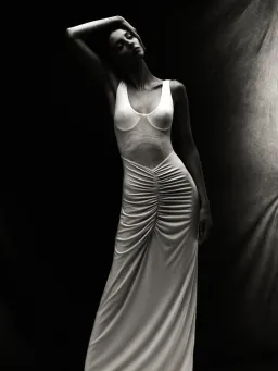 New MISHA "The Gisele" Jersey Dress in Dusty Pink, - Size 8 AU / S - Mesh Maxi Gown for rent on The Volte - image 6