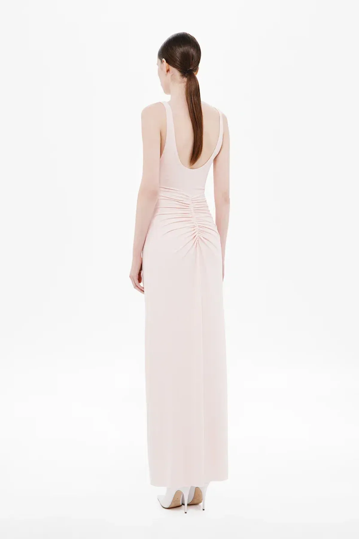 New MISHA "The Gisele" Jersey Dress in Dusty Pink, - Size 8 AU / S - Mesh Maxi Gown - Image 5
