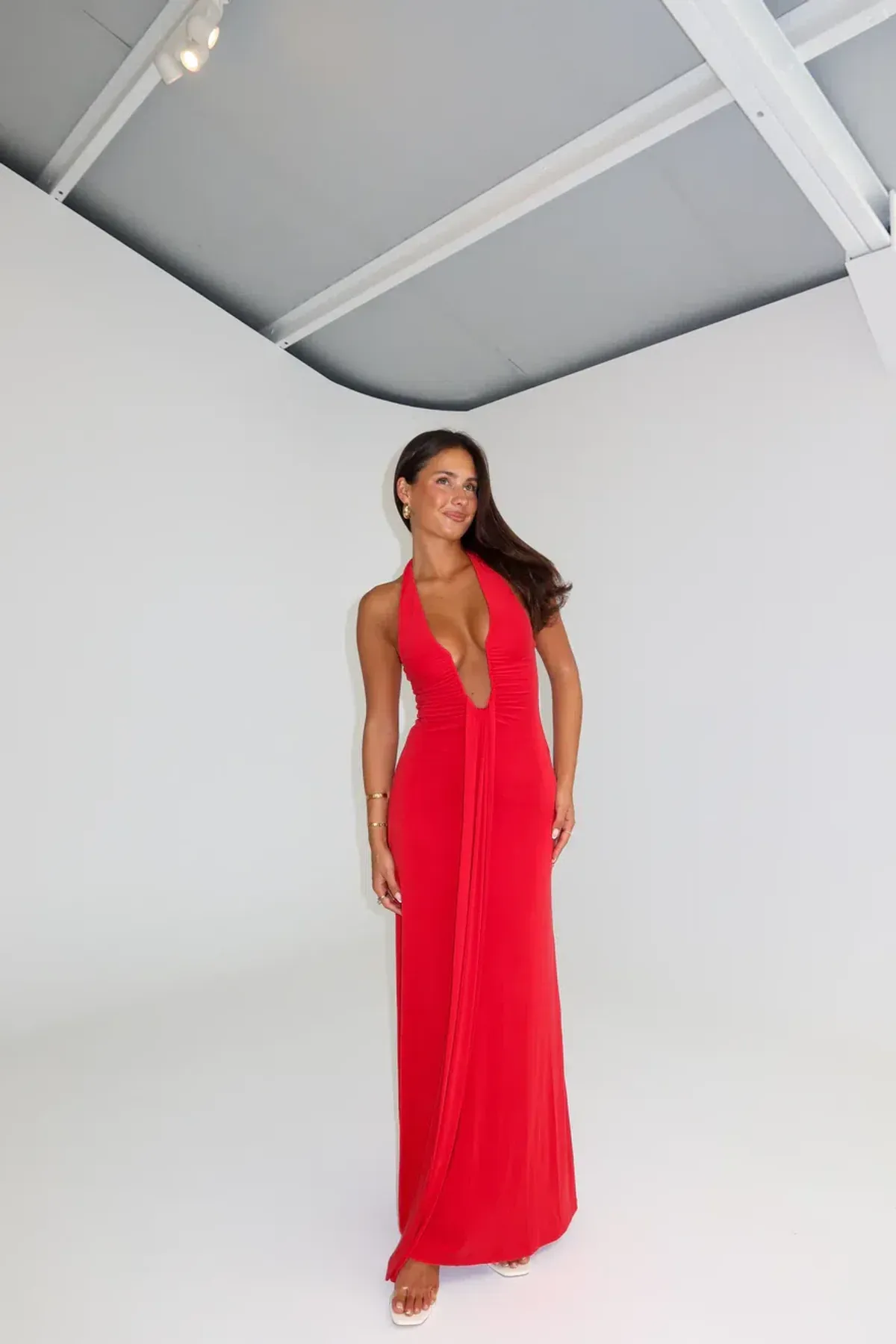 MISHA THE JENNIFER CUPRO DRESS CHERRY - Image 1
