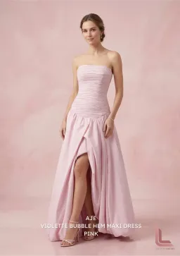 Aje Violette Bubble Hem Maxi Dress PINK for rent on The Volte - image 1