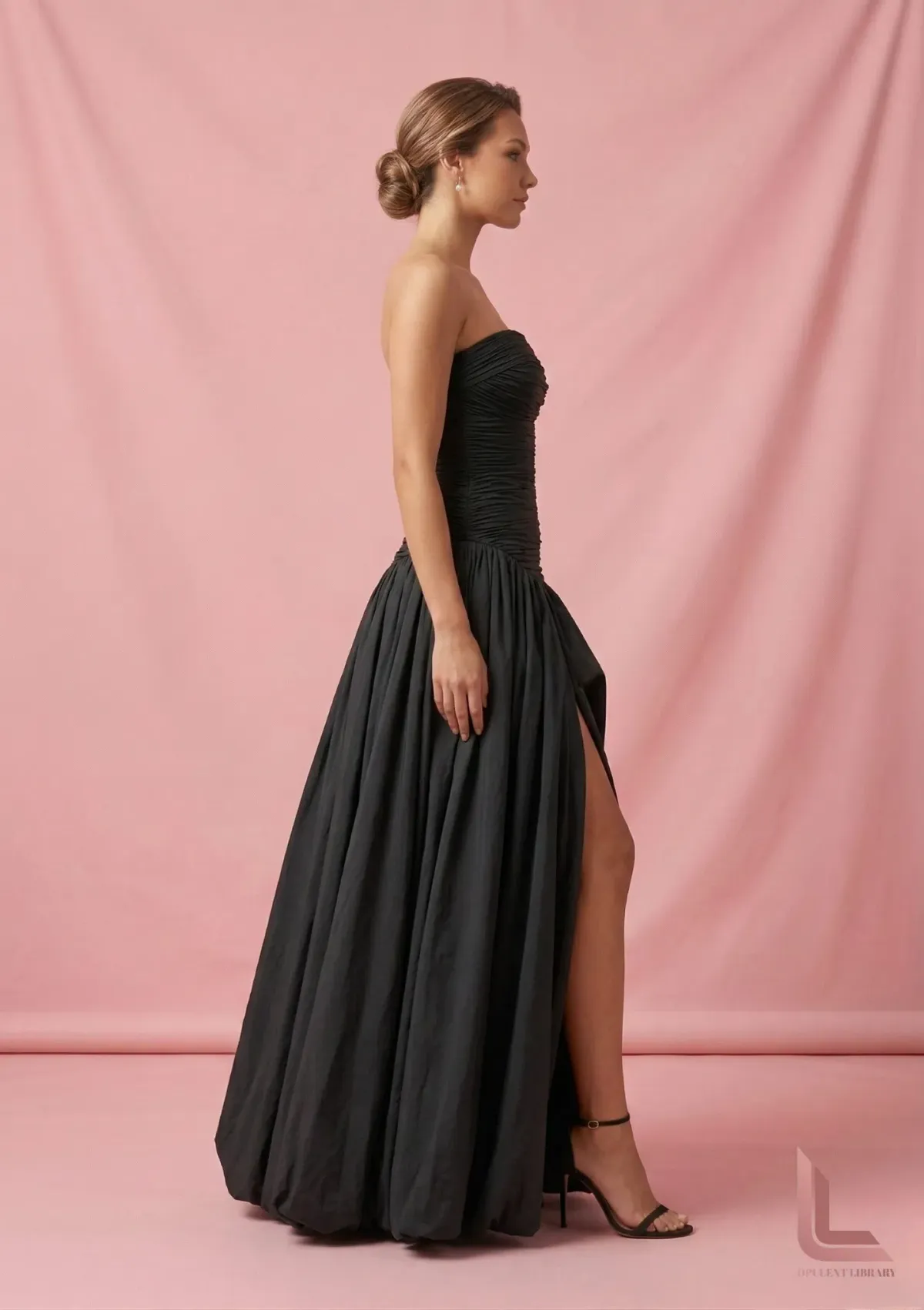 Aje Violetta Bubble Hem Maxi Dress BLACK - Image 3