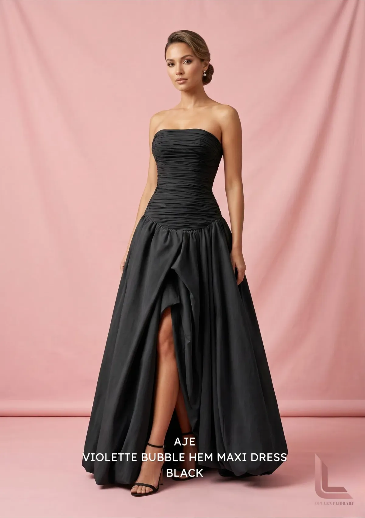 Aje Violetta Bubble Hem Maxi Dress BLACK - Image 1