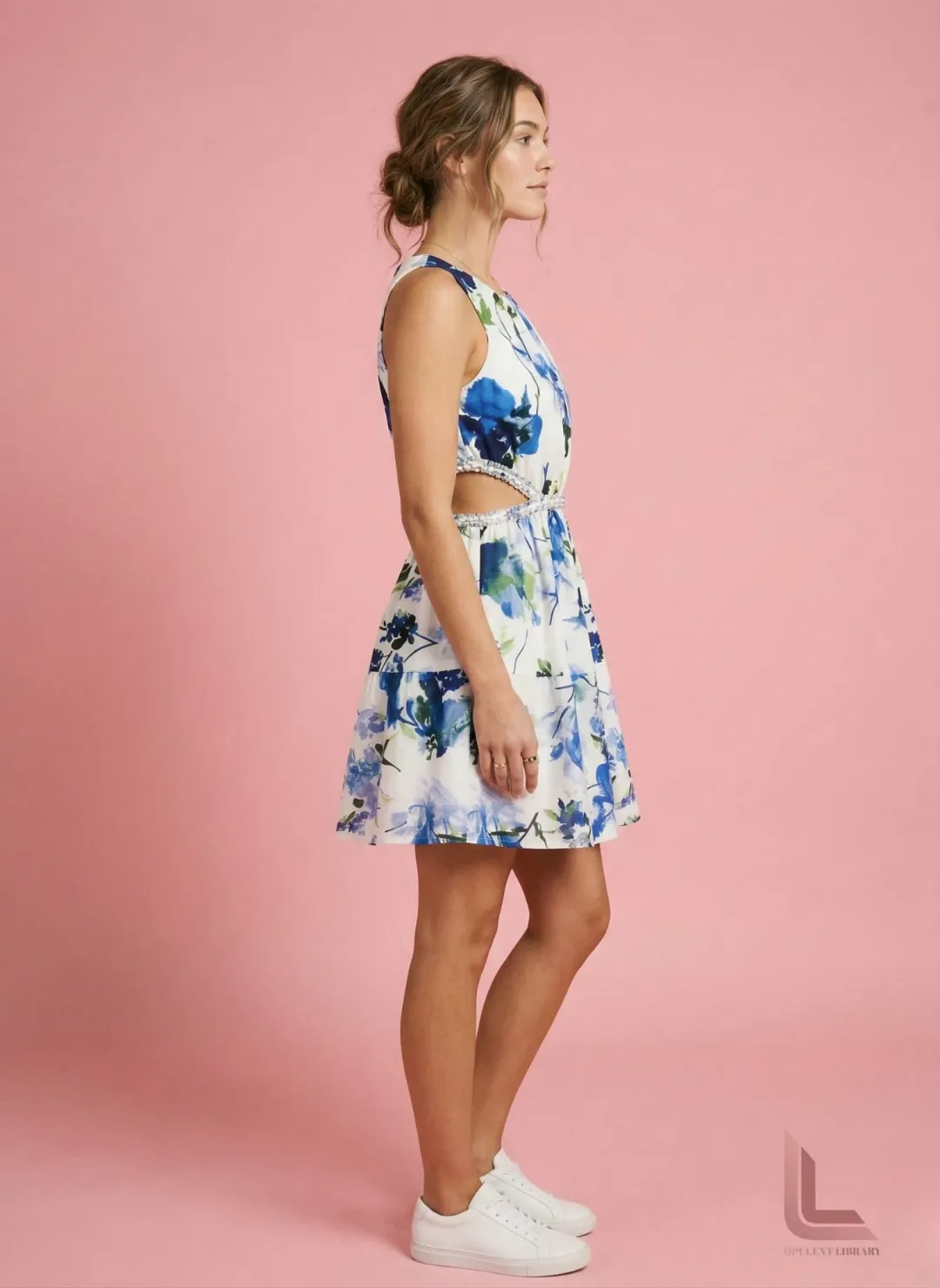 Aje Voyage Braided Cut Out Mini Dress Floral for rent on The Volte - main image