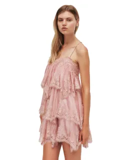 Aje Ophelia Lace Mini Dress Fawn Pink Size 8 for rent on The Volte - image 6