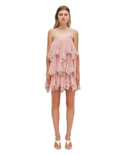 Aje Ophelia Lace Mini Dress Fawn Pink Size 8 for rent on The Volte - image 3