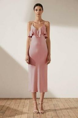 Bias Ruffled Midi Dress for rent on The Volte - image 1