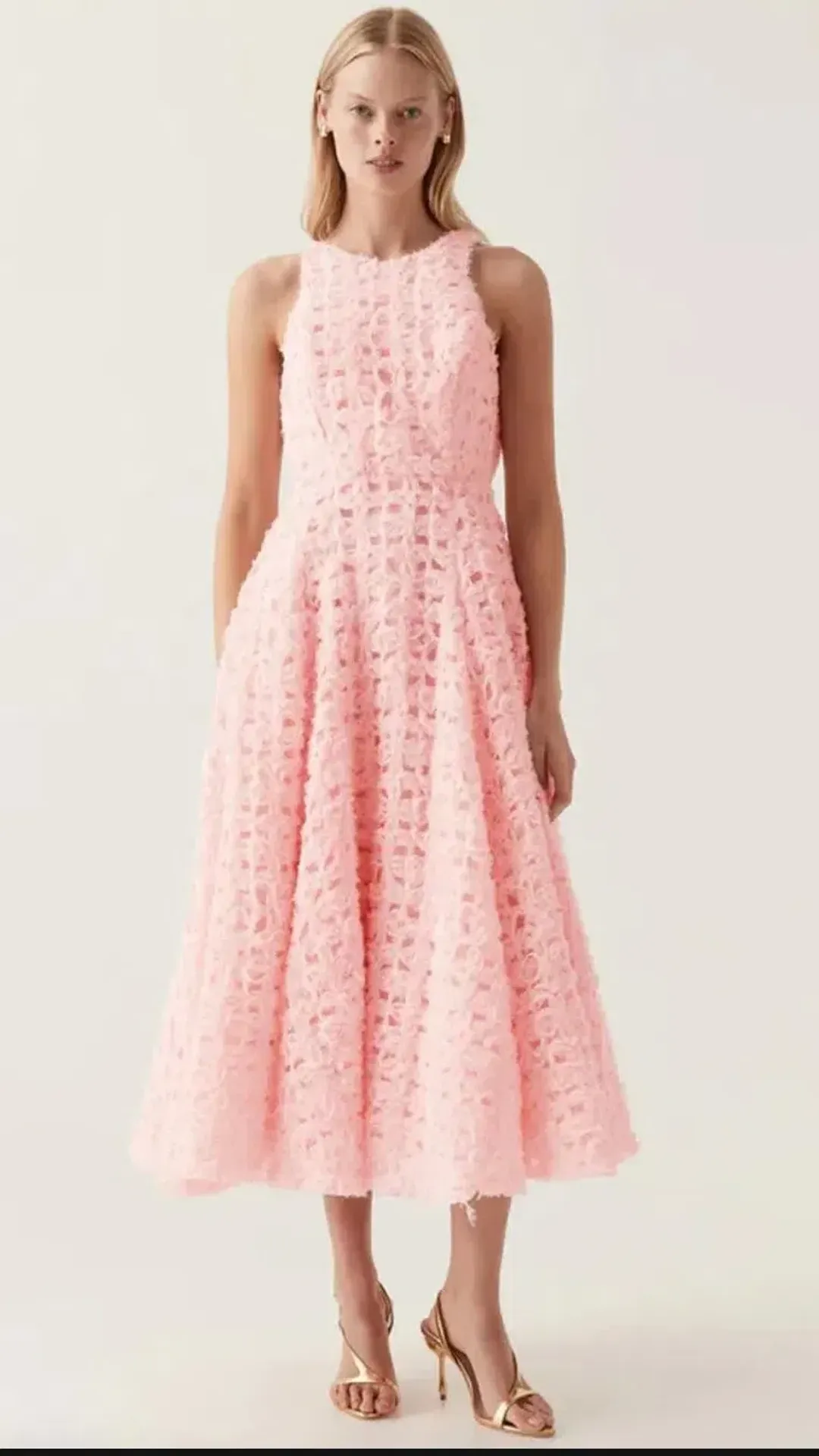Aje Quintette Backless Midi Dress in Soft Pink Size 16 for rent on The Volte - main image
