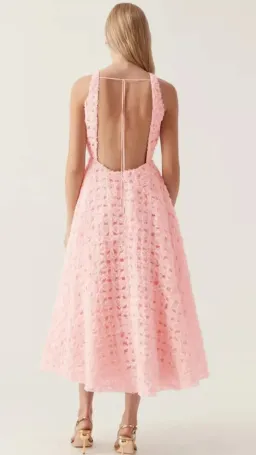 Aje Quintette Backless Midi Dress in Soft Pink Size 16 for rent on The Volte - image 2