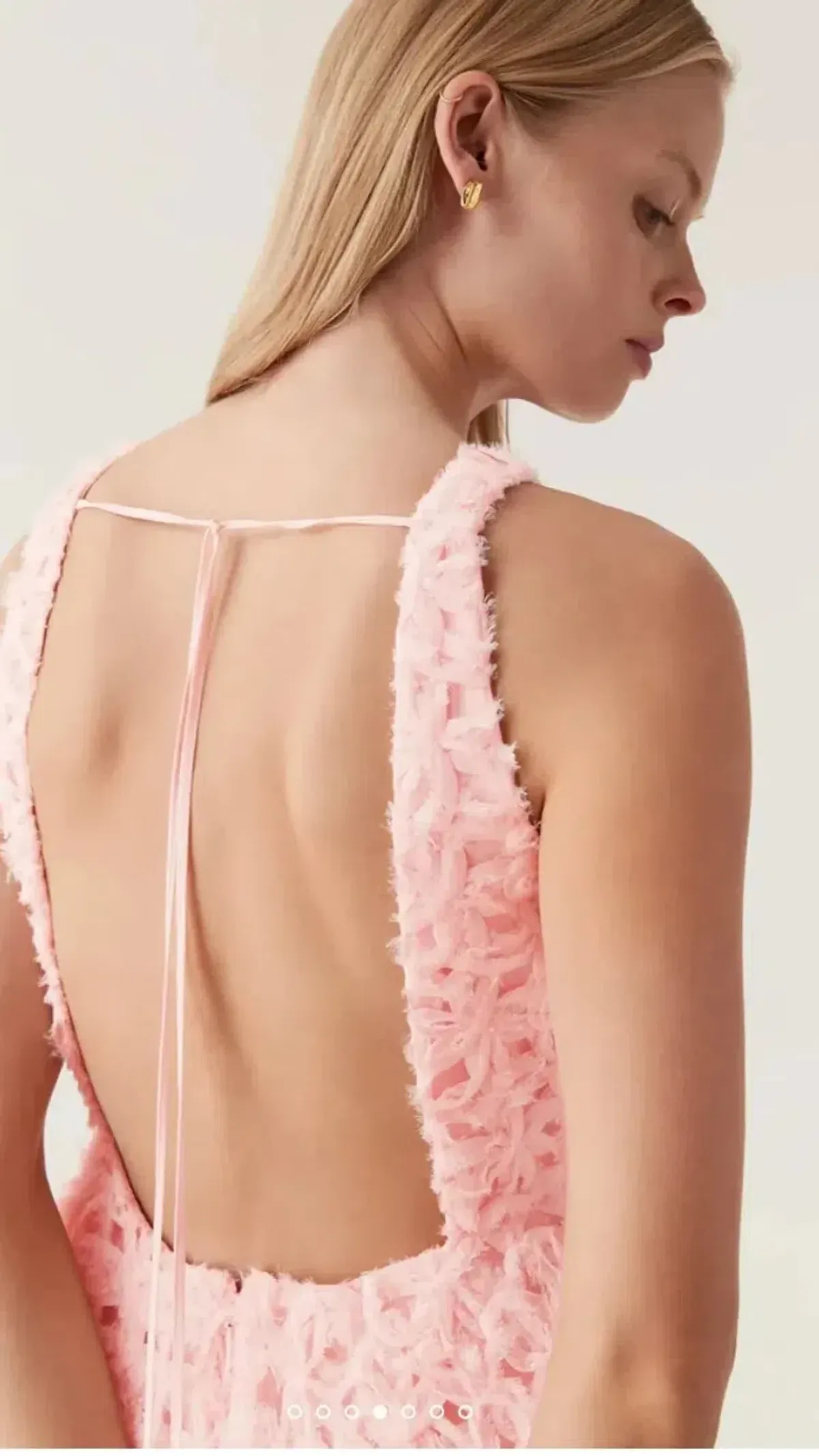 Aje Quintette Backless Midi Dress in Soft Pink Size 16 - Image 4