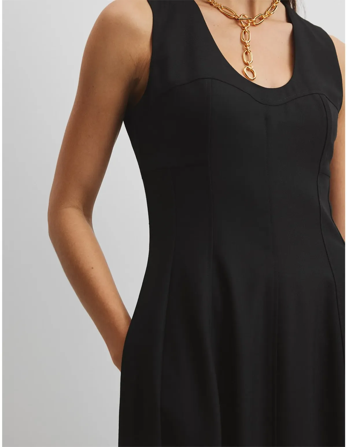 Country Road Corset Detail Dress Black Size 10 - Image 4