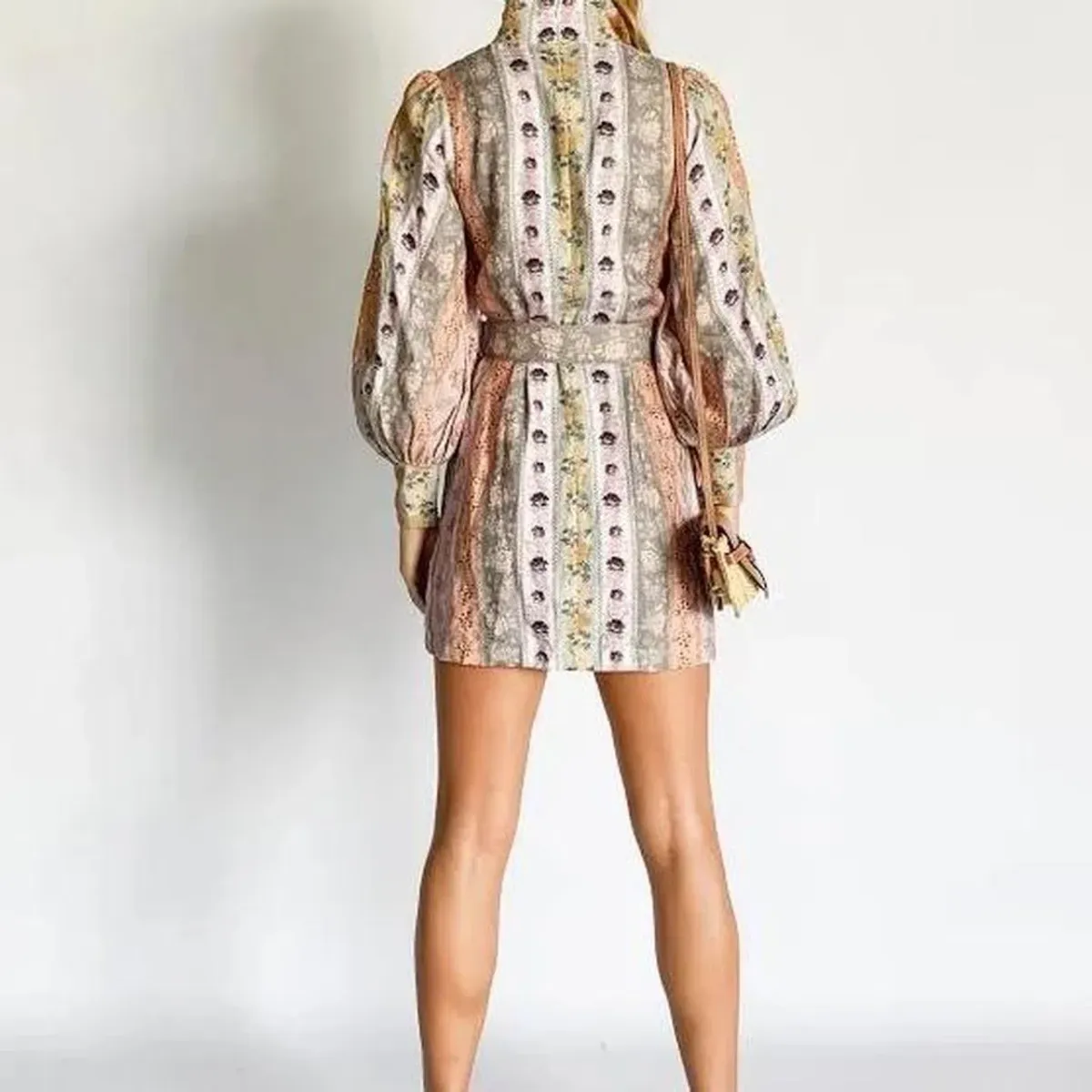 Zimmermann Luminous Stripe Patchwork Linen Midi Dress - Image 4