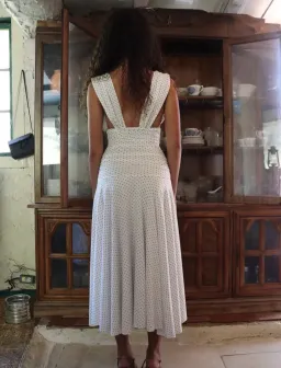 Fait Par Foutch Charlotte Midi Dress White Polka Dot Size 8 for rent on The Volte - image 2