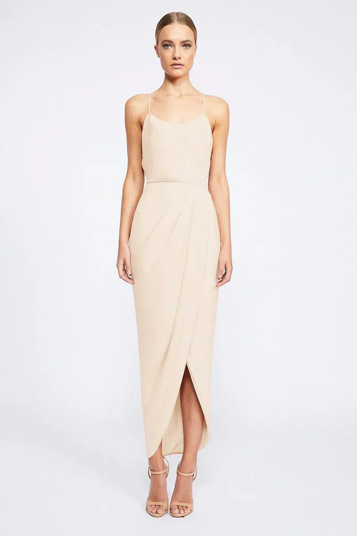 Shona Joy Core Lace up Maxi Dress Cream Size 8 - Image 1