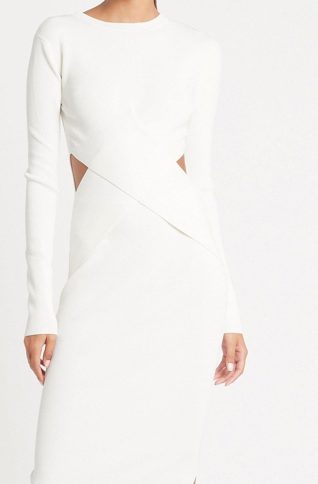 Sir The Label Celena Draped Midi Dress White | AU 8 for rent on The Volte - main image