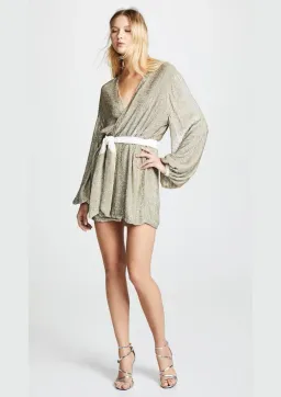 Retrofete Gabrielle Robe Dress Champagne Size 6 for rent on The Volte - image 1
